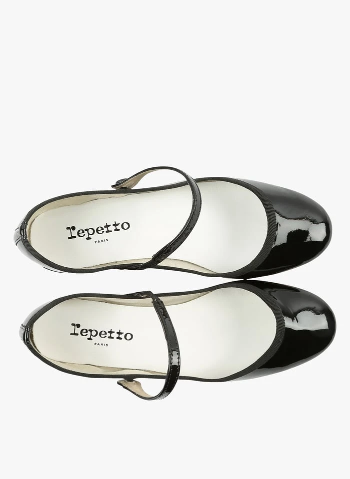 Repetto ROSE - Babies à Talons En Cuir Rose | Noir 4 Repetto ROSE - Babies à Talons En Cuir Rose | Noir – Image 3