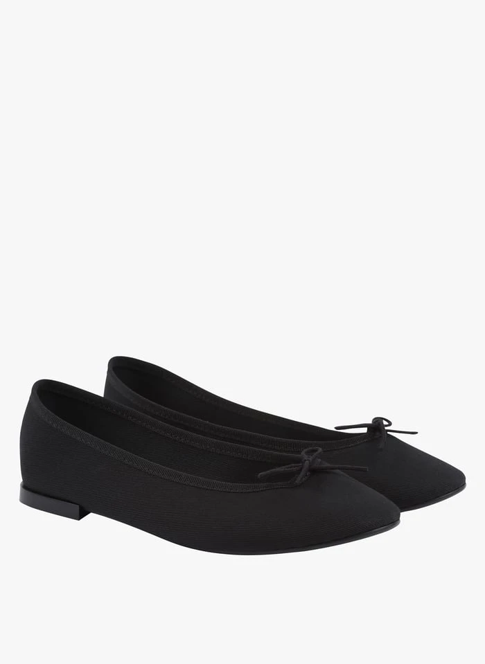 Repetto BAL VEGAN - Ballerines Bout Rond En Coton | Noir 4 Repetto BAL VEGAN - Ballerines Bout Rond En Coton | Noir – Image 2