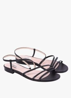 Repetto SAMOA - Sandales Plates En Cuir | Noir -Repetto Soldes Boutique 3140828