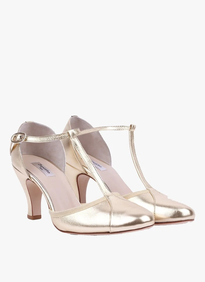 Repetto BAYA - Salomés En Cuir Métallisés | Doré 4 Repetto BAYA - Salomés En Cuir Métallisés | Doré – Image 2