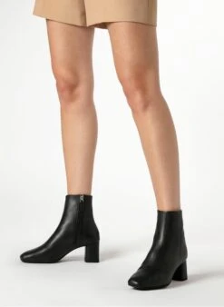 Repetto PHOEBE - Bottines à Talon En Cuir | Noir -Repetto Soldes Boutique 3359013