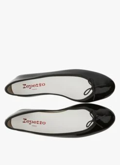 Repetto LILI - Ballerines En Toile Effet Vernis | Noir -Repetto Soldes Boutique 3613867