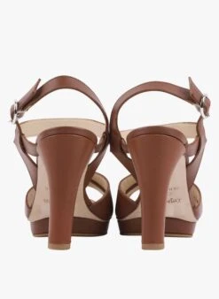 Repetto TIMY - Sandales à Talons En Cuir | Marron -Repetto Soldes Boutique 3670528