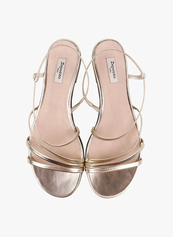 Repetto SAMOA - Sandales Plates En Cuir Métallisé | Doré 5 Repetto SAMOA - Sandales Plates En Cuir Métallisé | Doré – Image 3