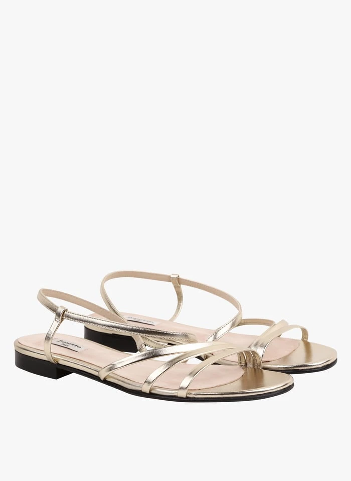 Repetto SAMOA - Sandales Plates En Cuir Métallisé | Doré 4 Repetto SAMOA - Sandales Plates En Cuir Métallisé | Doré – Image 2