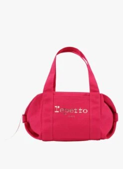 Repetto Sac épaule Polochon Logo Imprimé En Coton | Rose
