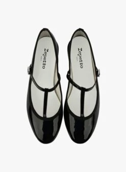 Repetto FAUSTINE - Ballerines Plates En Cuir Verni | Noir -Repetto Soldes Boutique 4036155
