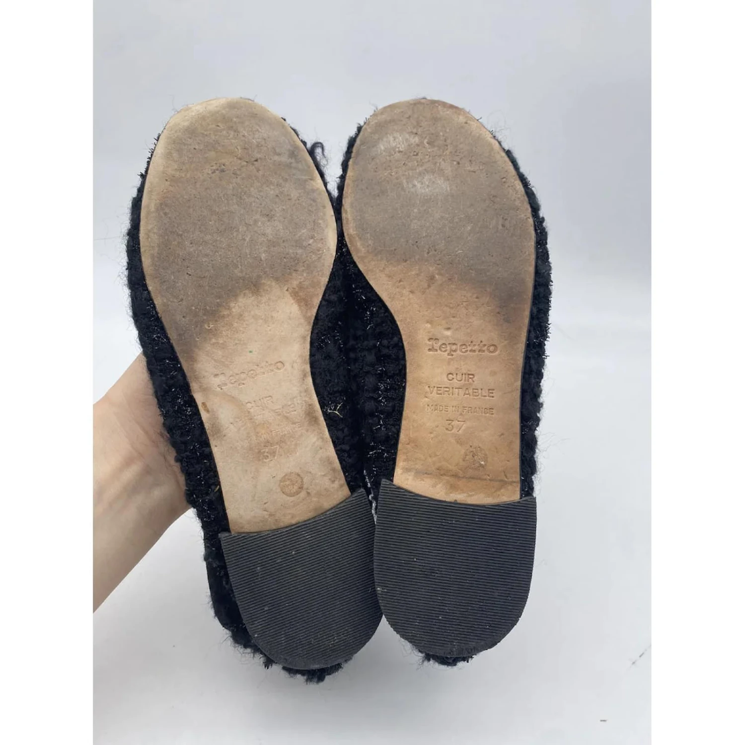 REPETTO Ballerines T.UE 37 Tweed Noir 6 REPETTO Ballerines T.UE 37 Tweed Noir – Image 4