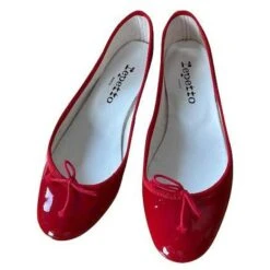 Ballerines REPETTO Neuves En Cuir Vernis Rouge Flamme